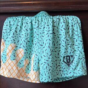 Baseball 101  Sprinkles Print Trunks with Orange Cone Graphic